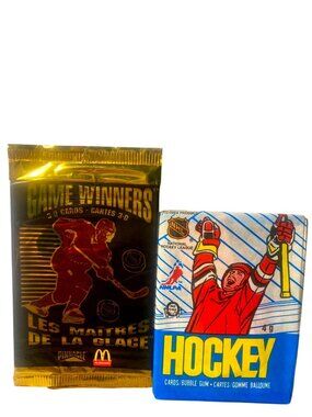 Vintage NHL Hockey Trading Cards & Bubble Gum Packs Game Winners 3D McDonalds
